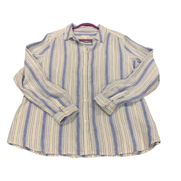 Charter Club Womens Nautical Striped Coastal Button Up Tunic Top XL Beach Resort - Picture 5 of 5